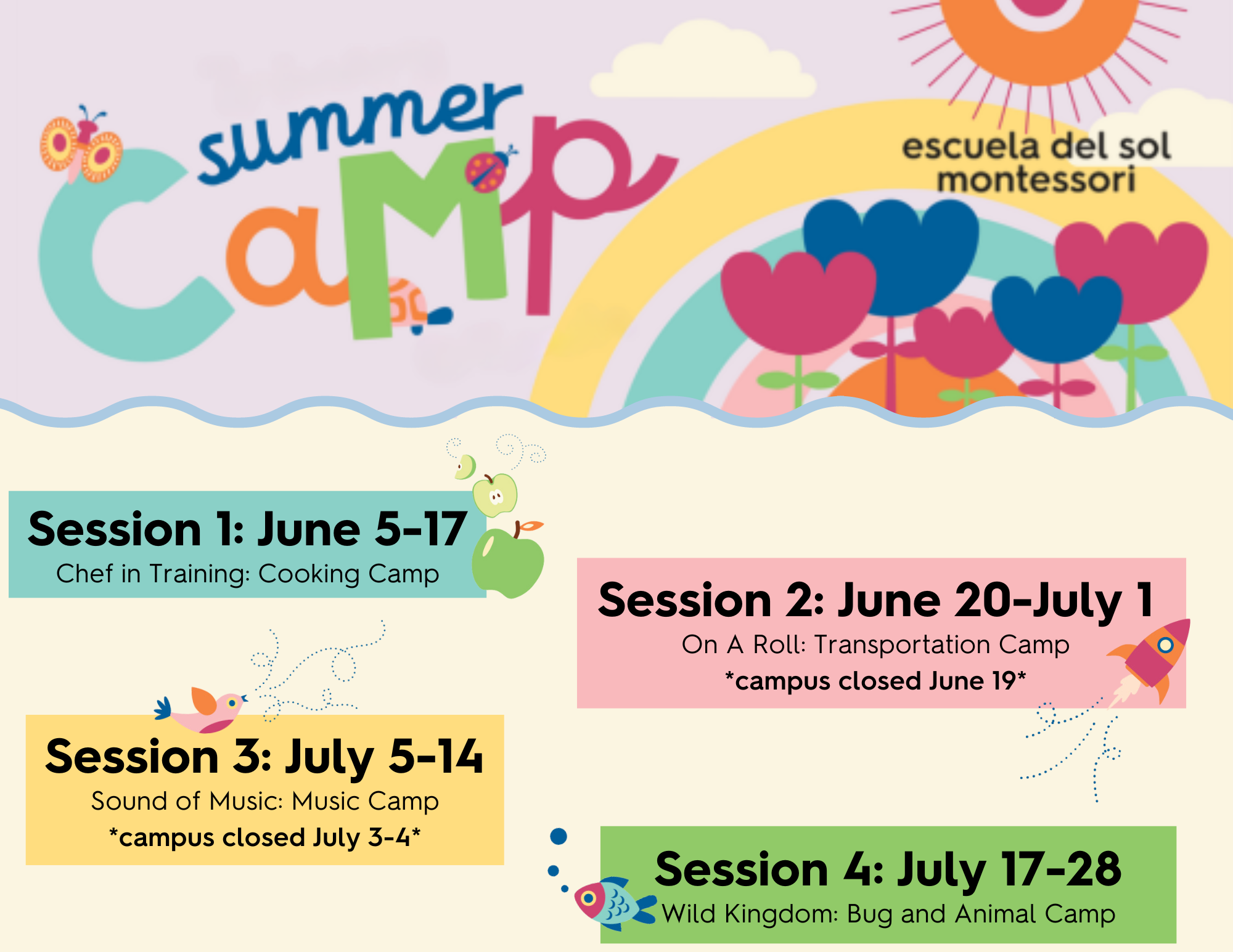 Summer Camp Schedule • Escuela del Sol Montessori